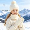 3pcs Keep Warm Knit Hat Scarf Gloves Set With Bow Neck Warmer Soft Kids 3-Piece Kit  1-6Y