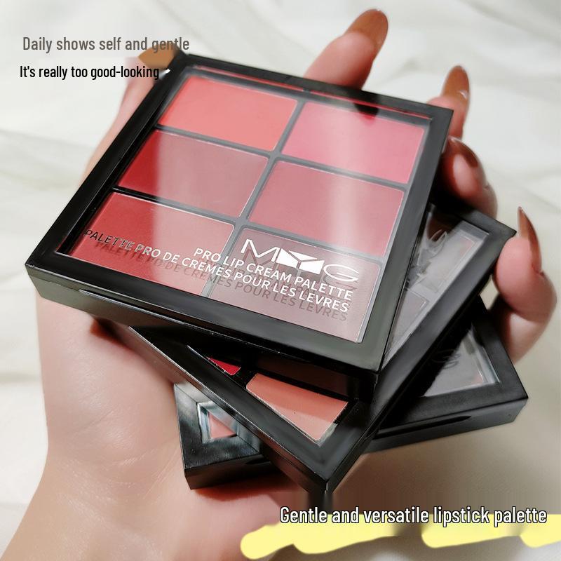 Six-Color Makeup Palette: Lipstick, Contouring Cream, Concealer for Acne, Scars, Dark Circles, Redness & Highlighter.