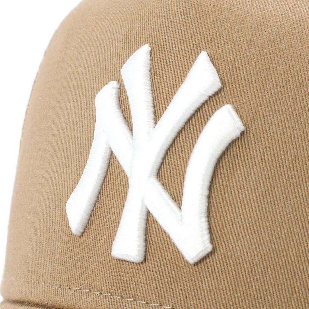 New Era 9FORTY A-Frame Trucker Mesh Cap MLB New York Yankees NY Khaki Beige ONSPOTZ Exclusive Men Women Adjustable Baseball Hat UV Protection