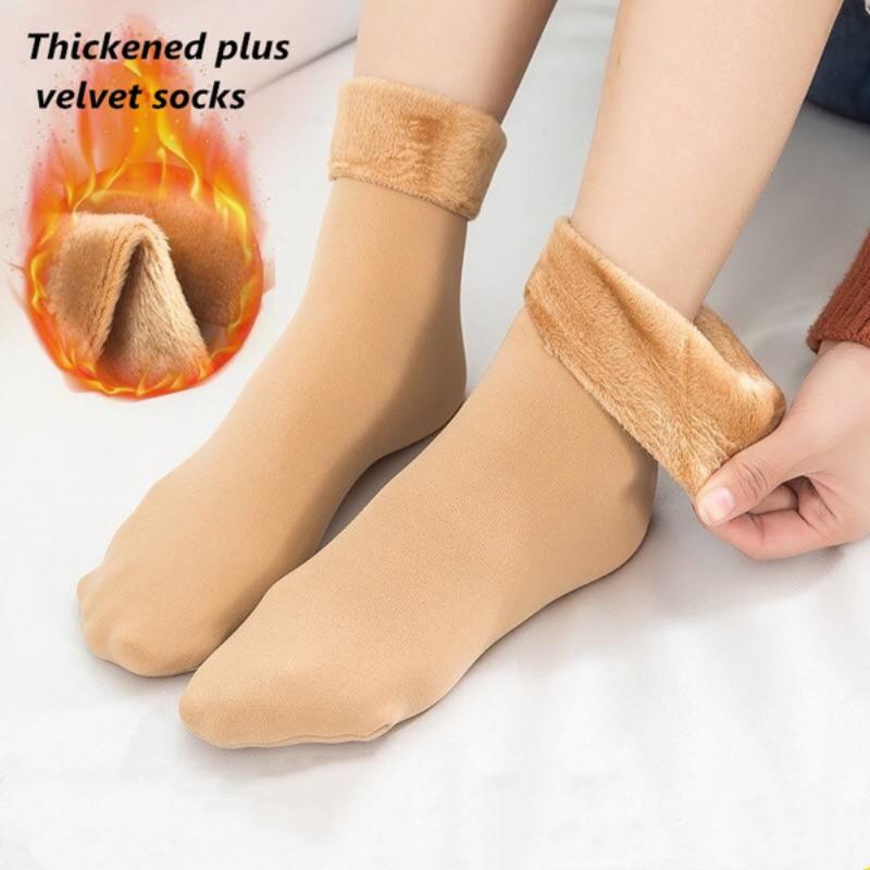 

4 Pairs of Women s Winter Thickened Warm Socks Set with Thickened Velvet Solid Wool Socks To Keep Out Cold and Snow Socks 4 Pairs