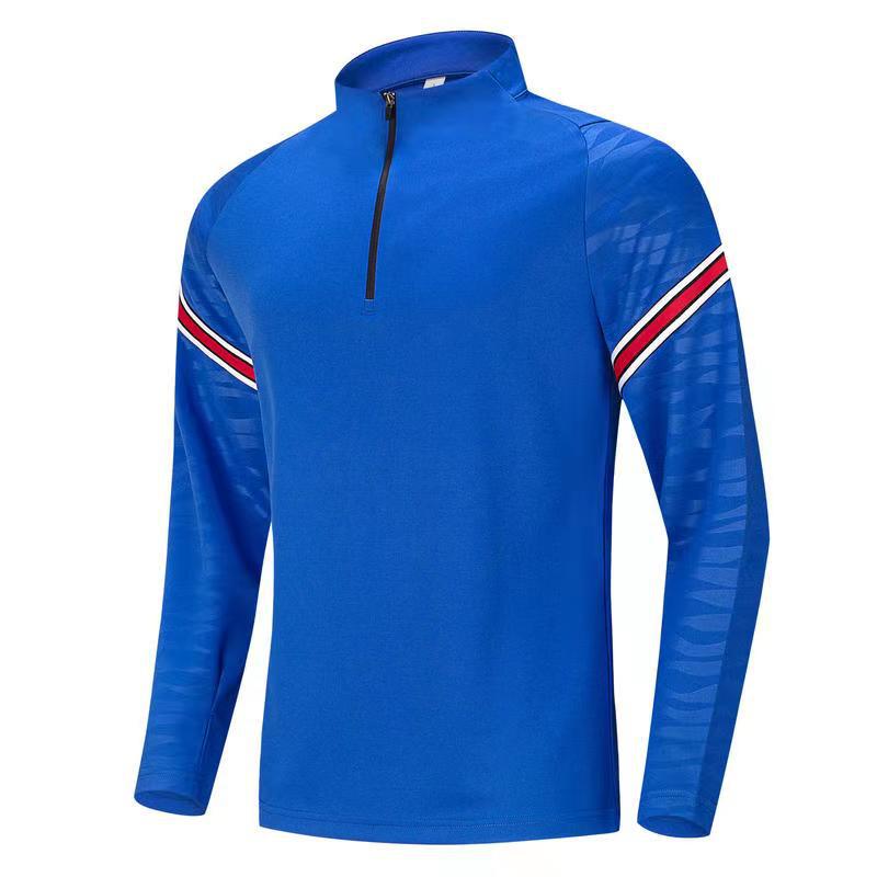 Half-Zip Contrast Stripe Sports Top with Half-Finger Sleeves