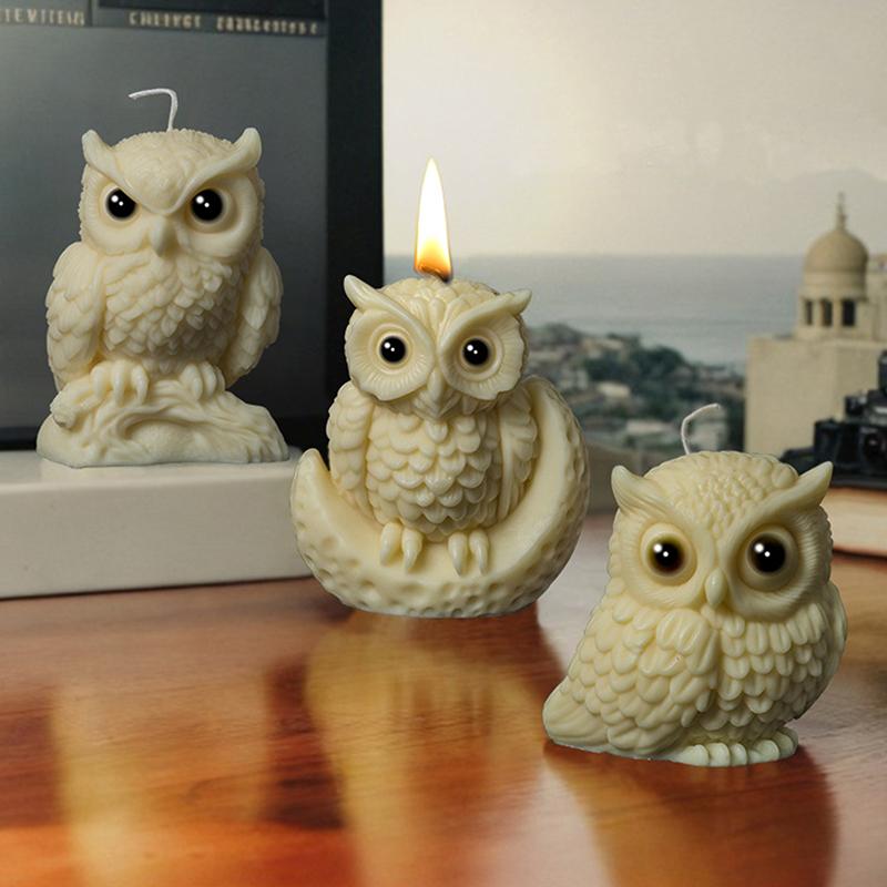 Cute Owl Candle Silicone Mold Animal Owl Silicone Mold Owl Concrete Mould Gypsum Mold Owls Cake Molds Christmas Gift