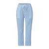 Women's Fashion Baggy Pants With Pocket Slim Breathable Lace Edge Color Retro Casual Pants