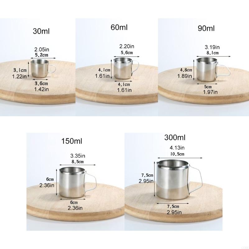 Stainless Steel Espressos Frothing Cup Milk Frother Pitcher Milk Frothing Jugs Latte Pitcher for Home Kitchens and Cafes