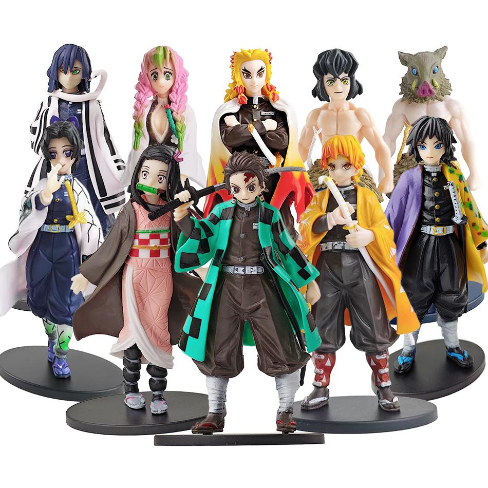 Anime Demon Slayer Kimetsu No Yaiba Figure Kamado Tanjirou Action Figure Agatsuma Zenitsu Nezuko Warrior PVC Model Toys