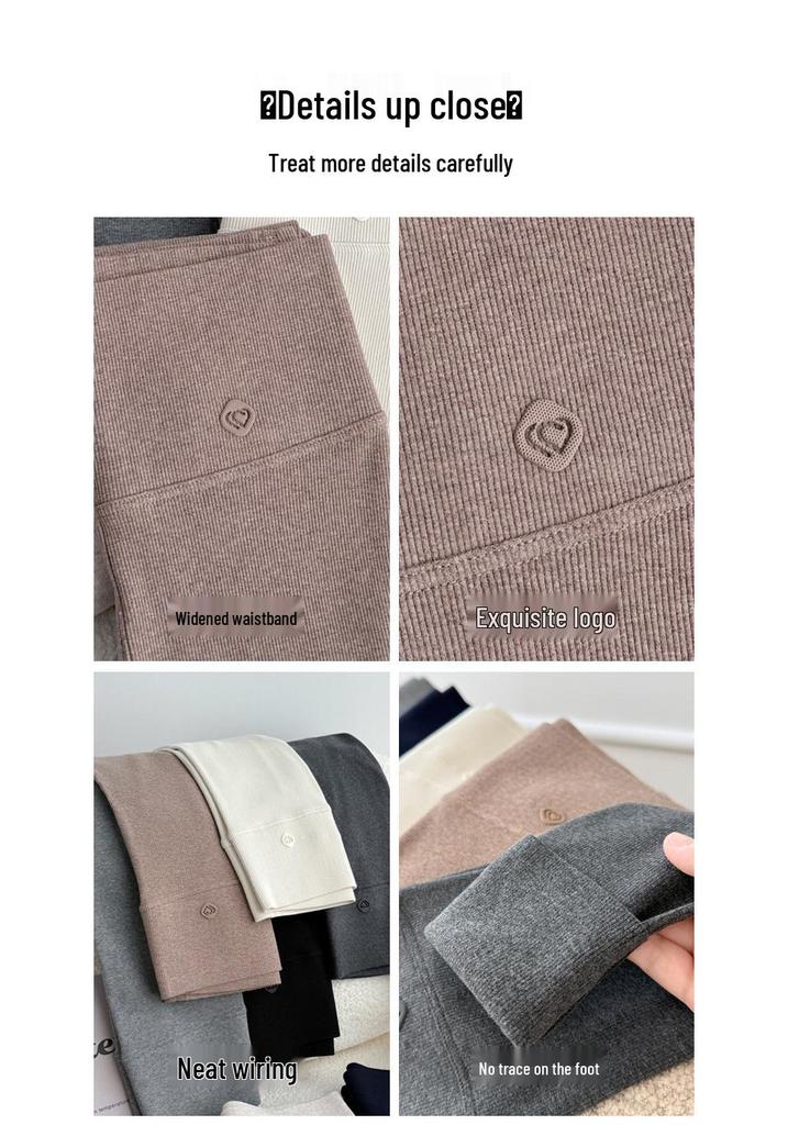 Women's High-Waist Wool Leggings: Warm, Seamless, Thickened, Plus Velvet, Slimming Cotton Pants for Autumn and Winter.