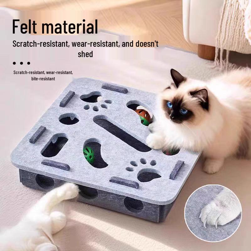 Cat Puzzle Toy - Self-Play Boredom Buster for Kittens with Maze, Digging Holes, and Bell Ball