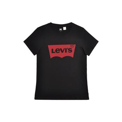 Levis T-shirt με Στρογγυλή Λαιμόκοψη και Κοντό Μανίκι με Τυπωμένο Λογότυπο Γυναικεία Top Μαύρο 17369-0201