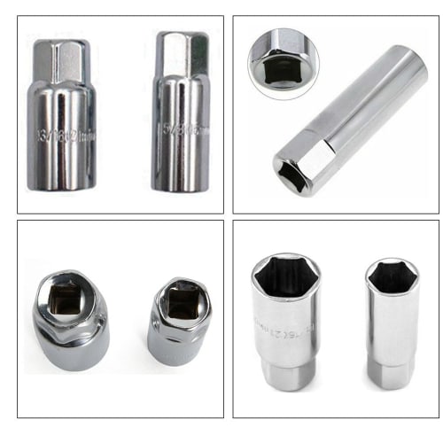 Spark Plug Wrench, 6-Corner Socket Wrench, Set of 4, 16mm, 18mm, 21mm, T-Handle, Multi-Function Removal Tool, Vehicle Maintenance Tool, Multi-Angle Ac