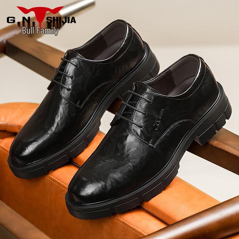 Bull Family Men s Versatile Derby Leather Shoes 39