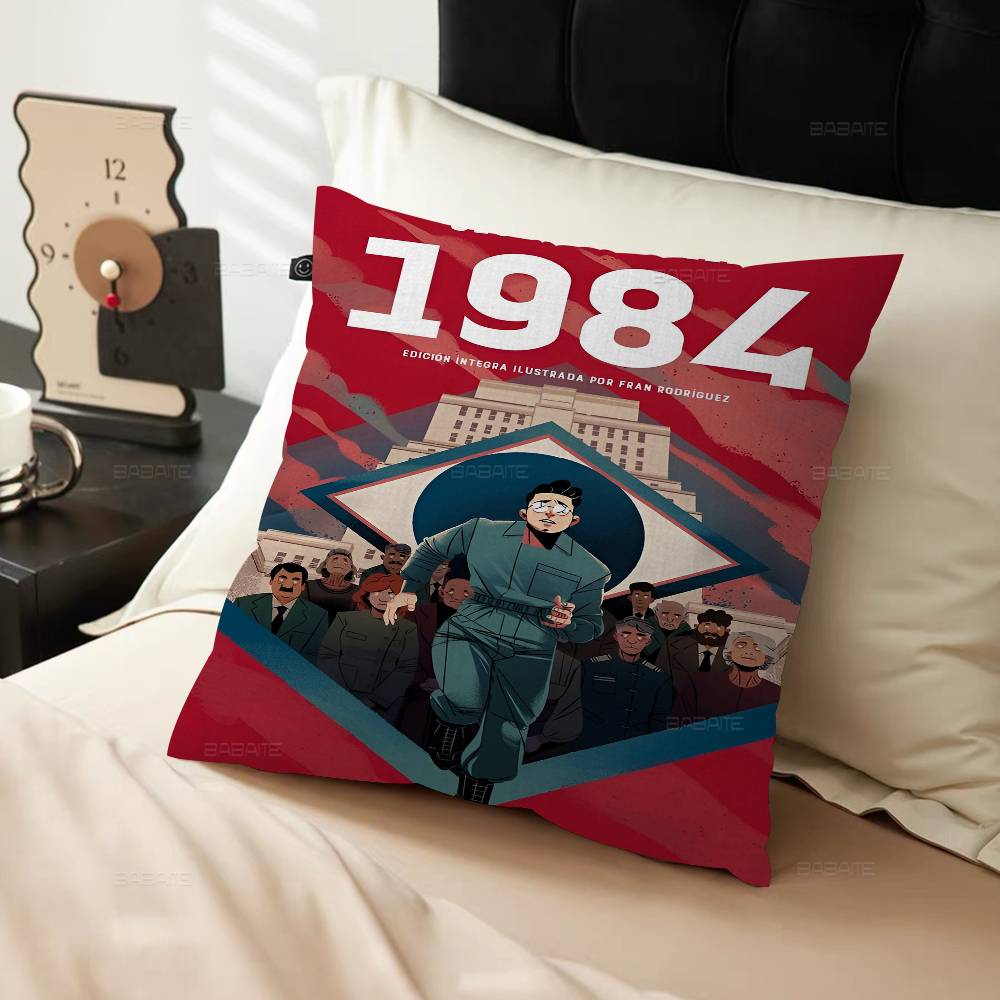 1984 George Orwell Stitch Lucky Dragon Pillow Cover Sofa Cushion Cover Home Room Decoration Children Gift