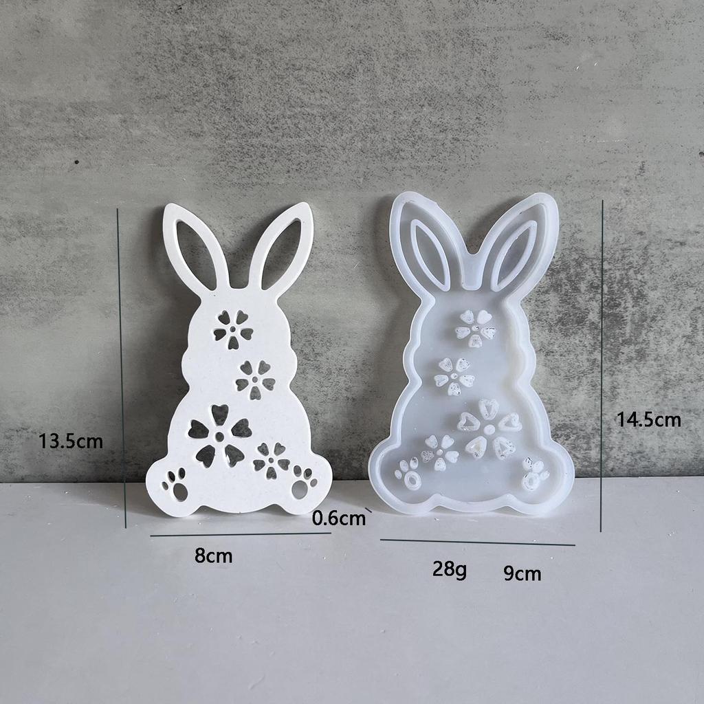 Bow Long-Eared Rabbit Aroma Candle Resin Silicone Mold Diy Small Rabbit Plaster Figurine Mold For Aromatherapy Diy Crafts