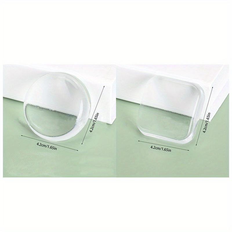Silicone Door Stopper Pads - Transparent Wall Protector Bumper for Door Handle, Refrigerator & Furniture - Self-Adhesive Rubber Cushion