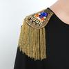 Brooch Fringe Shoulder Mark Epaulet Beads Epaulette Retro Tassel Chain Shoulder Board  Cosplay