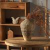 Chinese Zen Pottery Vase: Wabi-Sabi Style Handmade Nostalgic Desktop Flower Jar