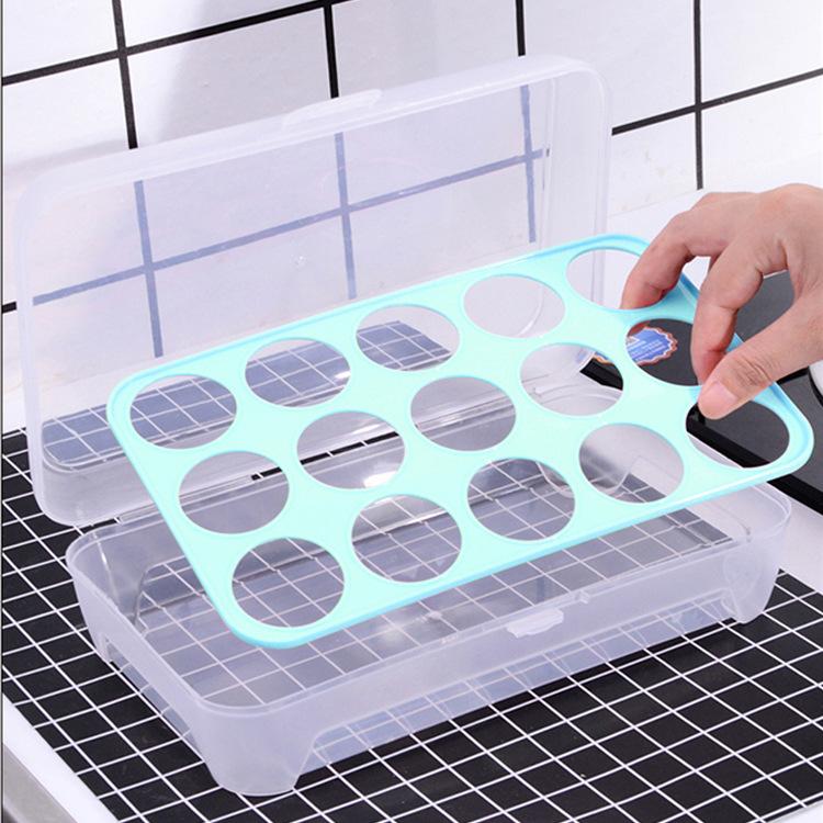 15/24 Grid Eggs Holder Stackable Freezer Storage Organizers Egg Storage Container Plastic Egg Carton Kitchen Egg Storage Box
