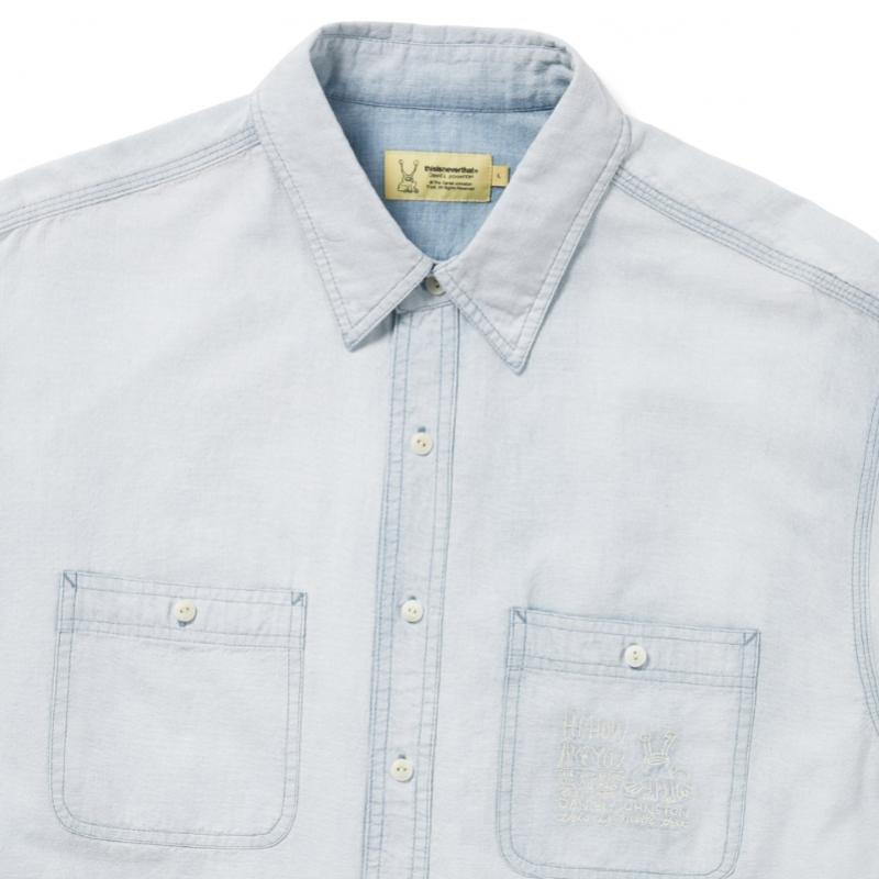 ThIs Is Never That Tnt Daniel Johnston Faded Chambray Shirt Light Blue