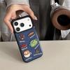 Retro Denim Embrpoidery Bread Toast Warm Fabric Phone Case For iPhone 17 Air 16 15 14 13 Pro Max Lovely Back Cover