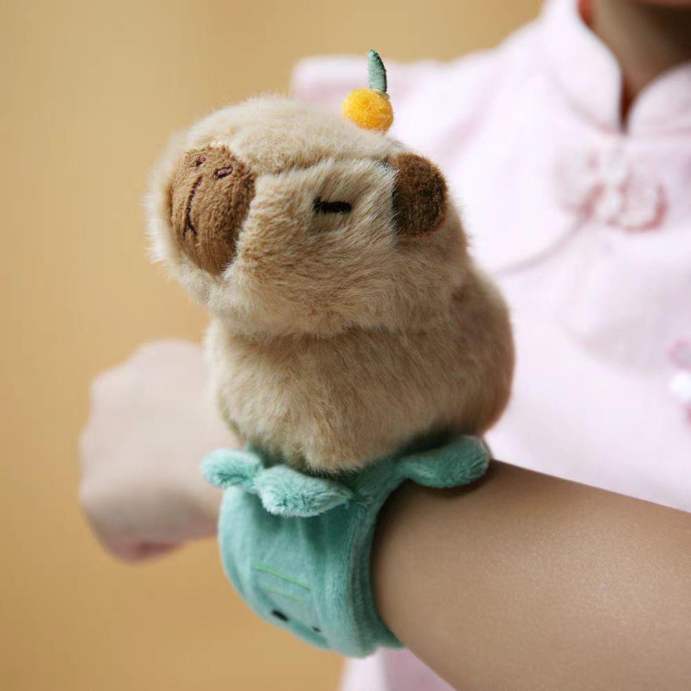 Cute Capybara Snap Bracelet Plush Toy - Creative Slap Band Doll Gift