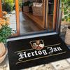 Royal Beer Theme Rectangular Area Rug, Vintage Crown Character Floor Mat, Non-Slip Washable Carpet for Bar & Man Cave Decor
