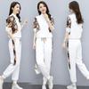 Elegant Slim Fit Summer Outfit Ice Silk Sportswear Set Casual Two Piece for Women