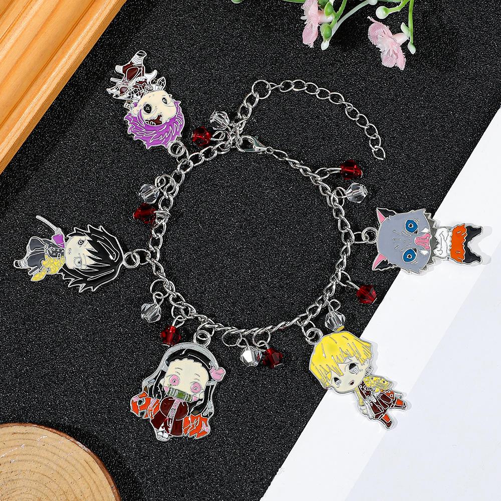 Demon Slayer Kimetsu No Yaiba Anime Bracelet DIY Charm Kamado Nezuko Pendant Cosplay Jewelry for Men And Women