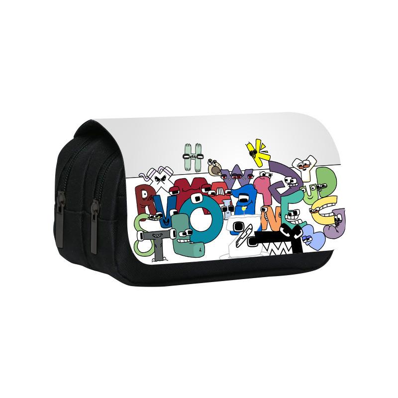 Alphabet Lore Double Layer Pencil Bag With Nylon Material For Students And Collectors