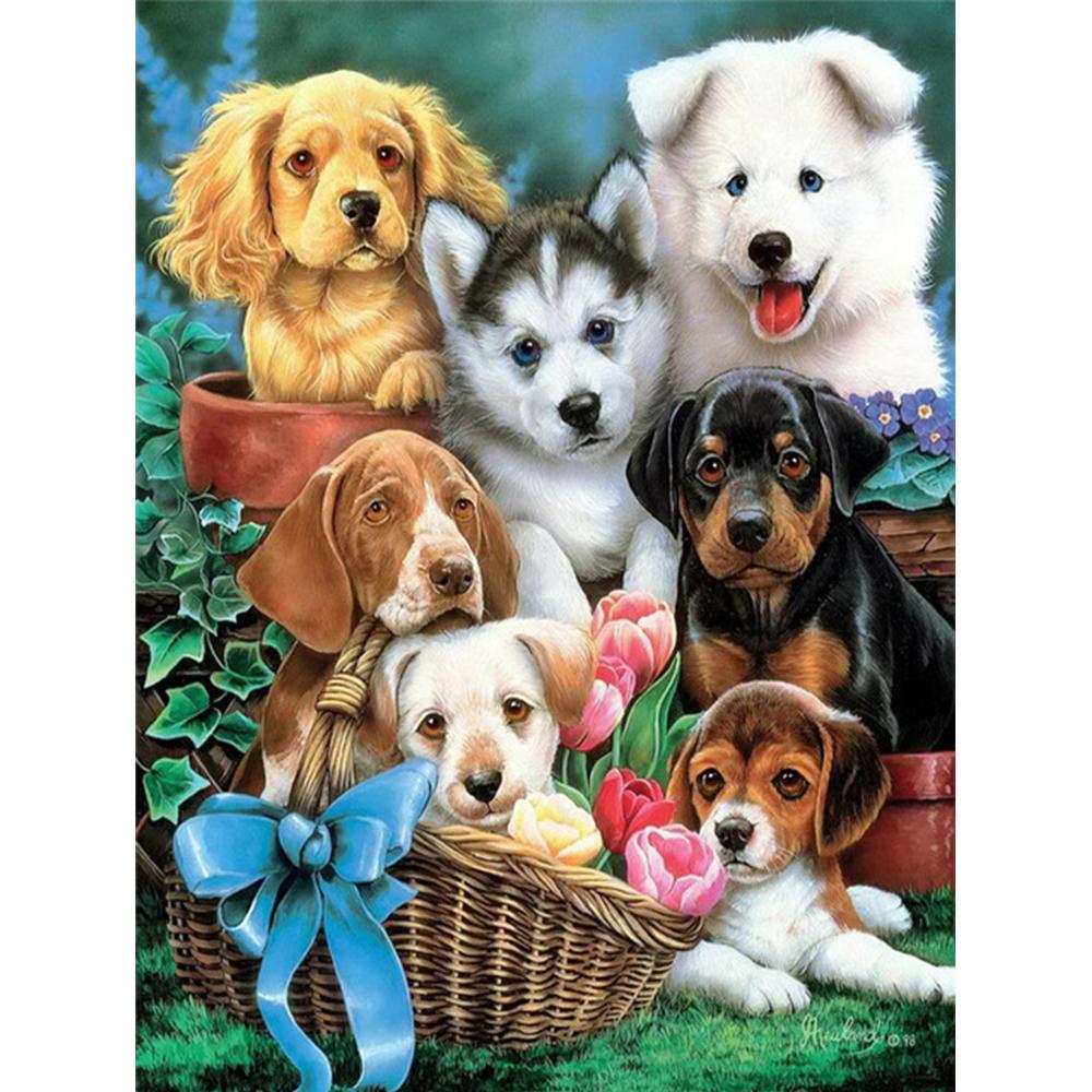 3D Diamond Embroidery Painting Animal Dog Art Rhinestone Full Square Diamond Mosaic Garden Handicraft Handmade Gift