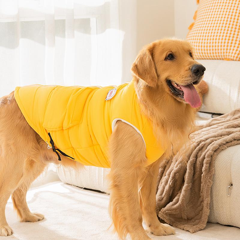 

winter medium and large dog clothing trendy and cool pockets two-foot warmcotton-padded clothes golden hair edge animal husbandry big dog pet clothes 6XL (recommended weight 50-30 kg)