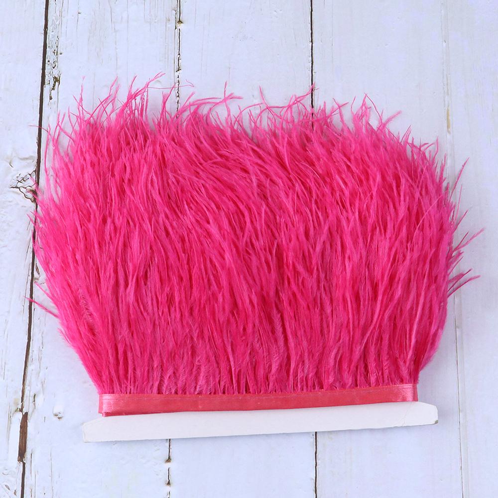 1 Meter Ostrich feather Trim Ribbon Dyed Various Long Ostrich Fringe 8-10CM feathers for crafts Dress/skirt Sewing Accessory