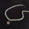 Natural Freshwater Baroque Special-shaped Pearl Necklace Women's Moonstone Pendant Necklace Collarbone Chain New