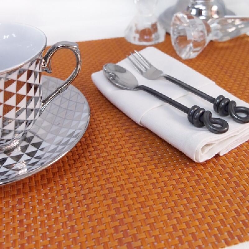 Modern Square Table Mat Orange