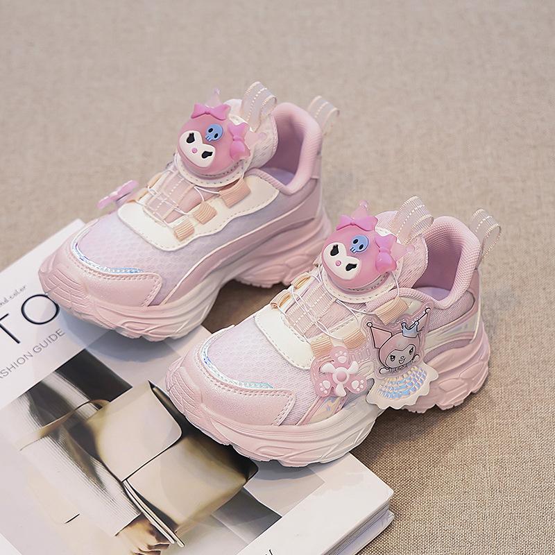 

New girls breathable sneakers soft sole student running shoes versatile cute button shoes fashion casual dad shoes 37 розовый