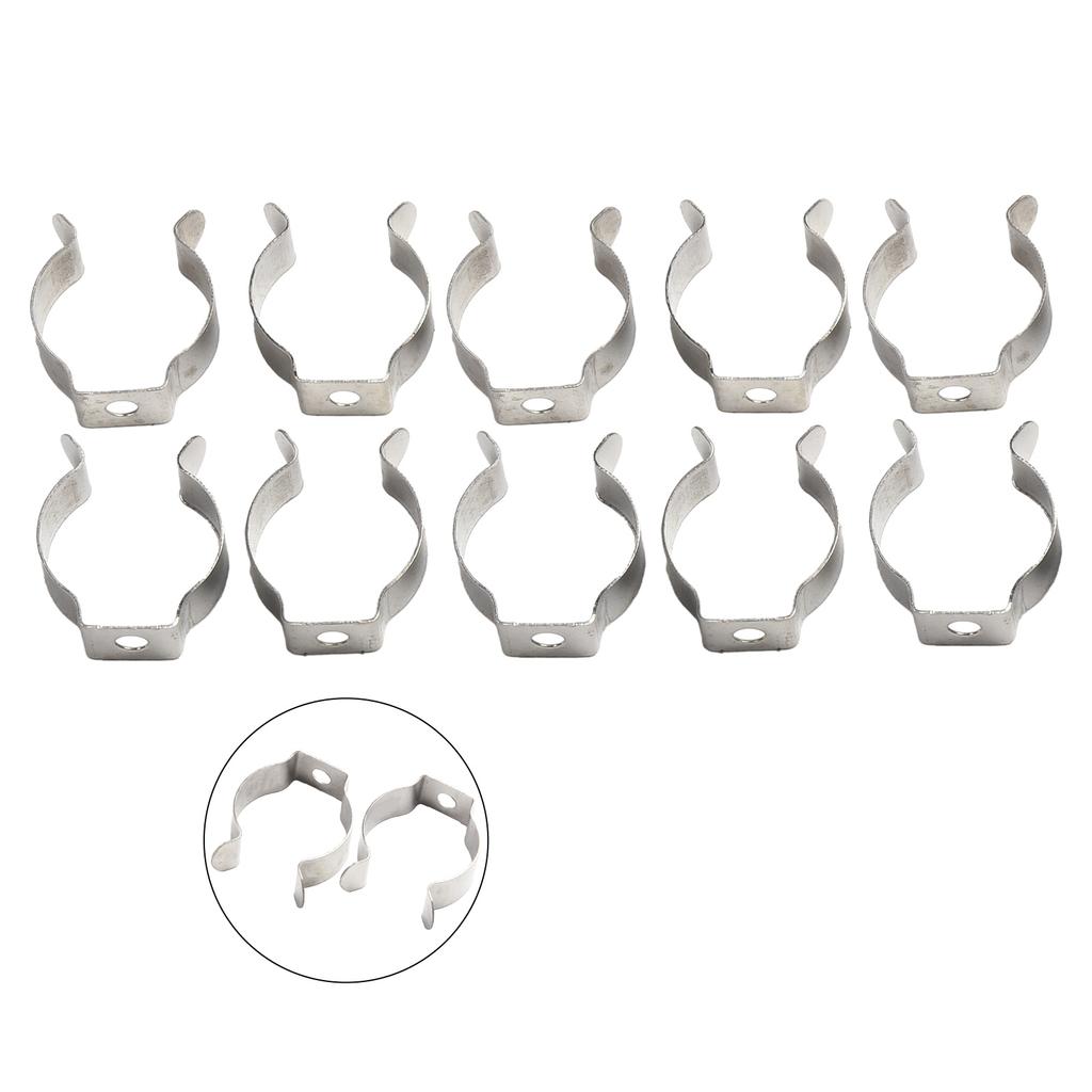 CLIPS Tool Holder 6-28mm Manganese Steel OPEN TYPE SPRING TERRY CLIPS Silver Courtyards Professional Practical
