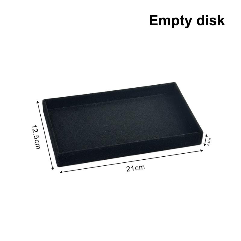 Flockovaný šperkovnicový displejový podnosový stojan Více stylů pro náhrdelník, náramek, náušnice, prsten Organizér Box