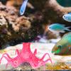 Silicone Artificial Fluorescent Simulation Octopus Aquarium Fish Tank Decoration(Red)