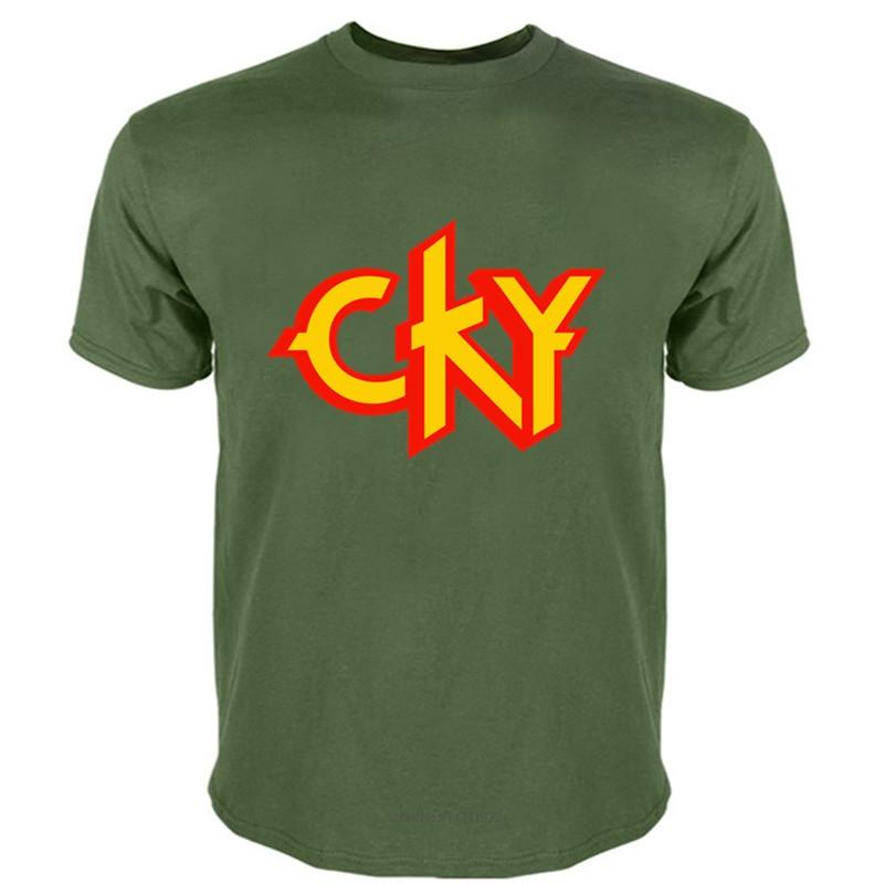 Mens Short Sleeve T Shirt CKY Classic Logo T-Shirt Jackass Bam Margera Branon DiCamillo Ryan Dunn Fashion Tee-shirt Male Summer