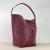 Branded Lychee-patterned 2in1 Shoulder Bag Women's Large Capacity Genuine Leather Bucket Underarm Bag High-end Commuter Tote Bag