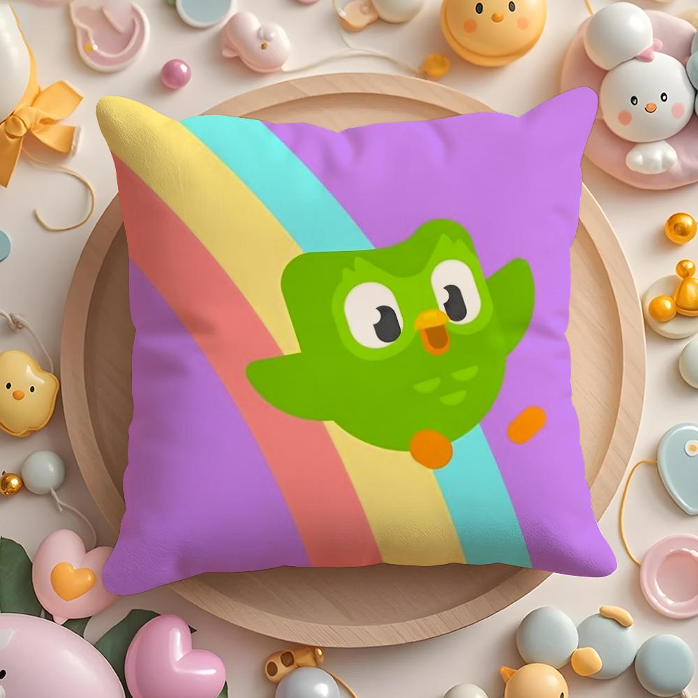 Federa per Cuscino Carina D-Duolingos Peluche Corto Stampa Double-Sided Lavabile in Lavatrice per la Casa Copricuscino Invernale Caldo