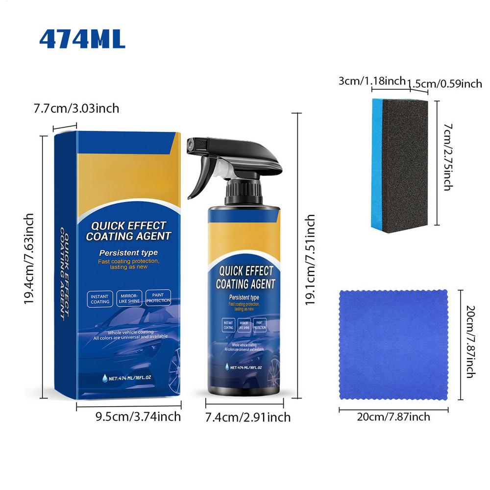Car Coating Spray Vehicle Glass Cleaner Agent UV Resistant Car Coating Spray With Sponge And Towel For Boat RV Glass Window