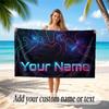 Abstract Geometric Theme Soft Beach Towel Personalized Custom Name Text Towel Portable for Beach Pool Travel