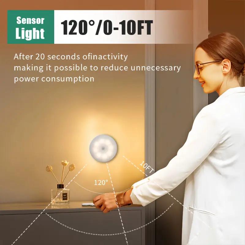 1Pc LED Motion Sensor Night Light - Ultra-Sensitive PIR Detection for Instant on/Off - Energy-Saving & Dusk-to-Dawn - Hassle-Free Installation