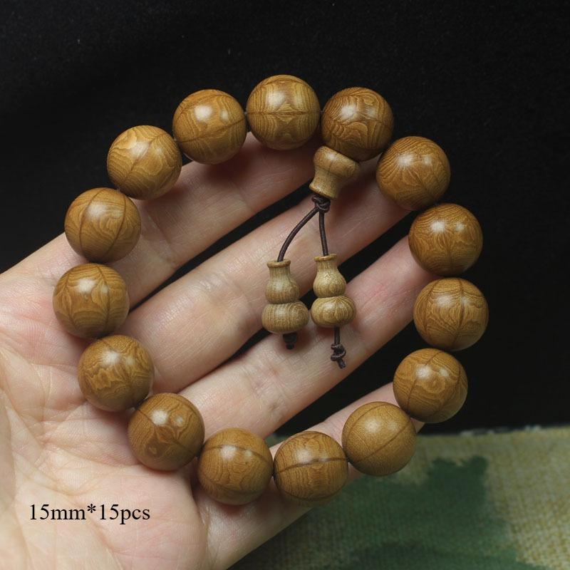 20mm Premium Old Material Liu Dao Mu Bracelet Straight Grain Wooden Buddhist Prayer Beads Wholesale