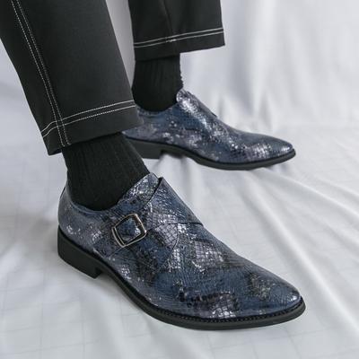 Men Printing Monks Loafers Shoes Wedding Party Shoes Casual Formal Business Leather Dress Prom Nightclub Shoes Plus Size