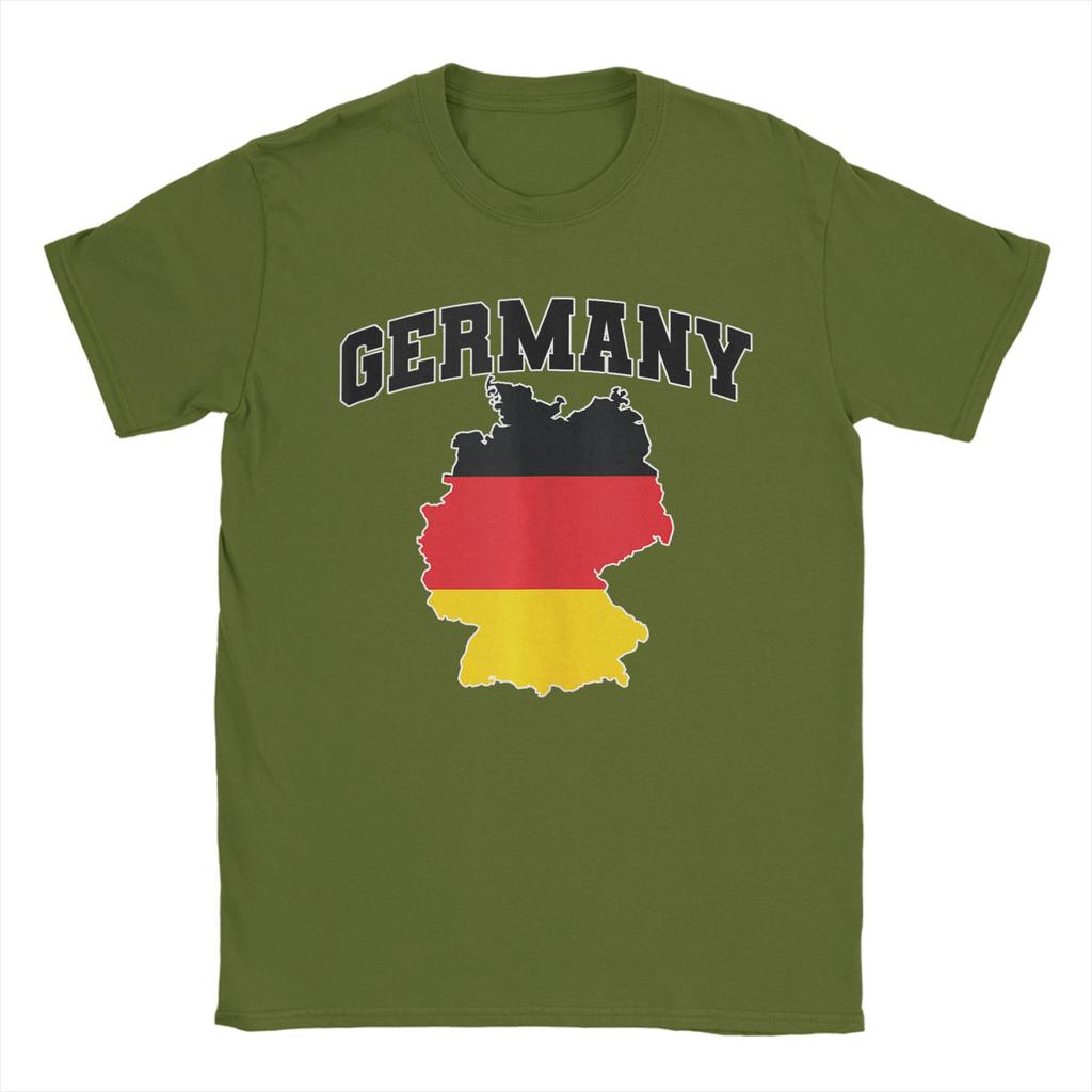 Map with Flag GerUnisexy TShirts for Unisex Funny Pure Cotton Tee Shirt Round Neck Short Sleeve T Shirt Plus Size Tops