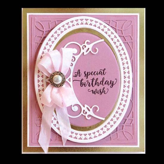 Oval Çerçeve Kesme Kalıpları Kendin Yap Scrapbooking Kabartma Kağıt Kartlar Fotoğraf El Sanatları Kalıbı