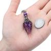 Healing Crystal Pendulums for Dowsing Divination Hexagonal Pointed Cone Resin Chip Reiki Wicca Spritual Chakra Energy Pendant with Chain