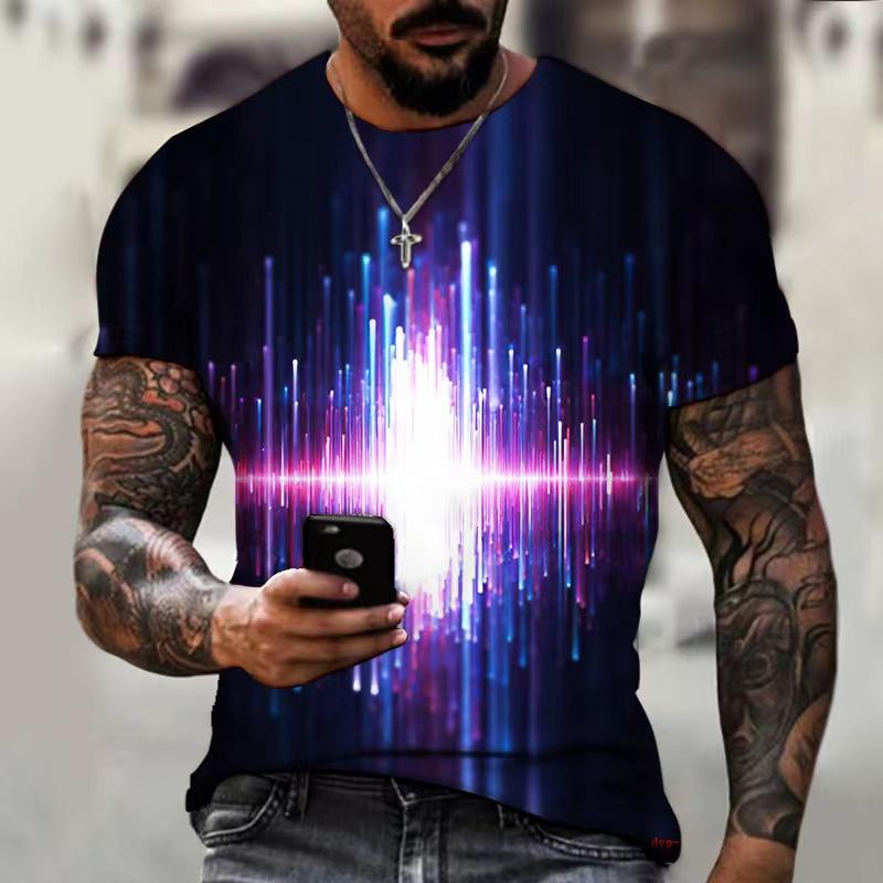 Pánské tričko Grafika 3d O Neck Černá Bílá Pruhy Oversized oblečení Ležérní Denní Top Streetwear Oblečení s krátkým rukávem Oblečení