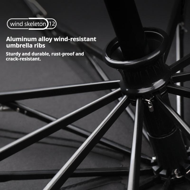Fully Automatic Sun Protection Umbrella Folding Waterproof Umbrella With LED Flashlight UV Sunshade Rainproof Wind Resistance