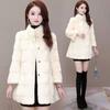 New Danish Mink Coat Imitation Fur Coat Women's Thickened Mink Velvet Wide Lady Winter Clothing Medium and Long